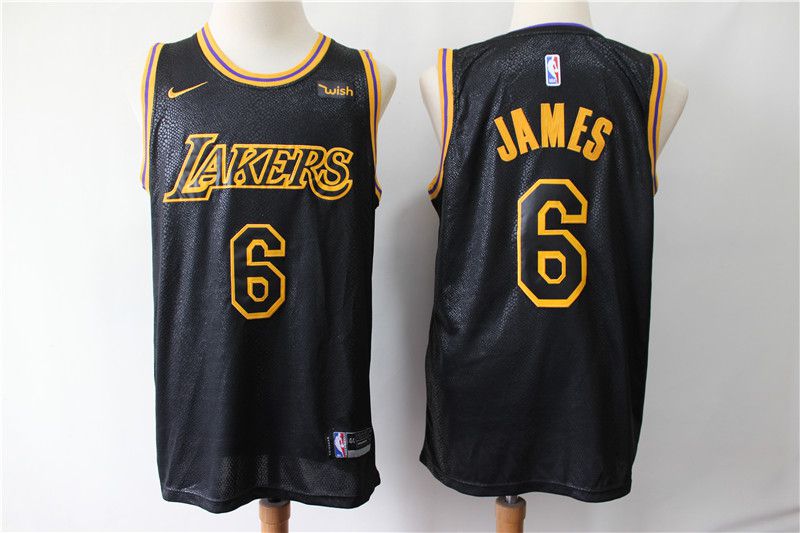 Men Los Angeles Lakers #6 James Black City Edition Nike NBA Jerseys->memphis grizzlies->NBA Jersey